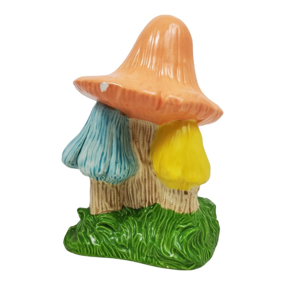 Groovy Mushroom Figurine Boho Art Pottery Retro MCM Vtg Mushroomcore Statue